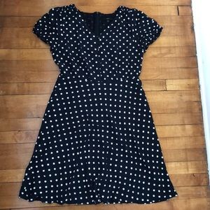J Crew Navy Polka Dot Dress
